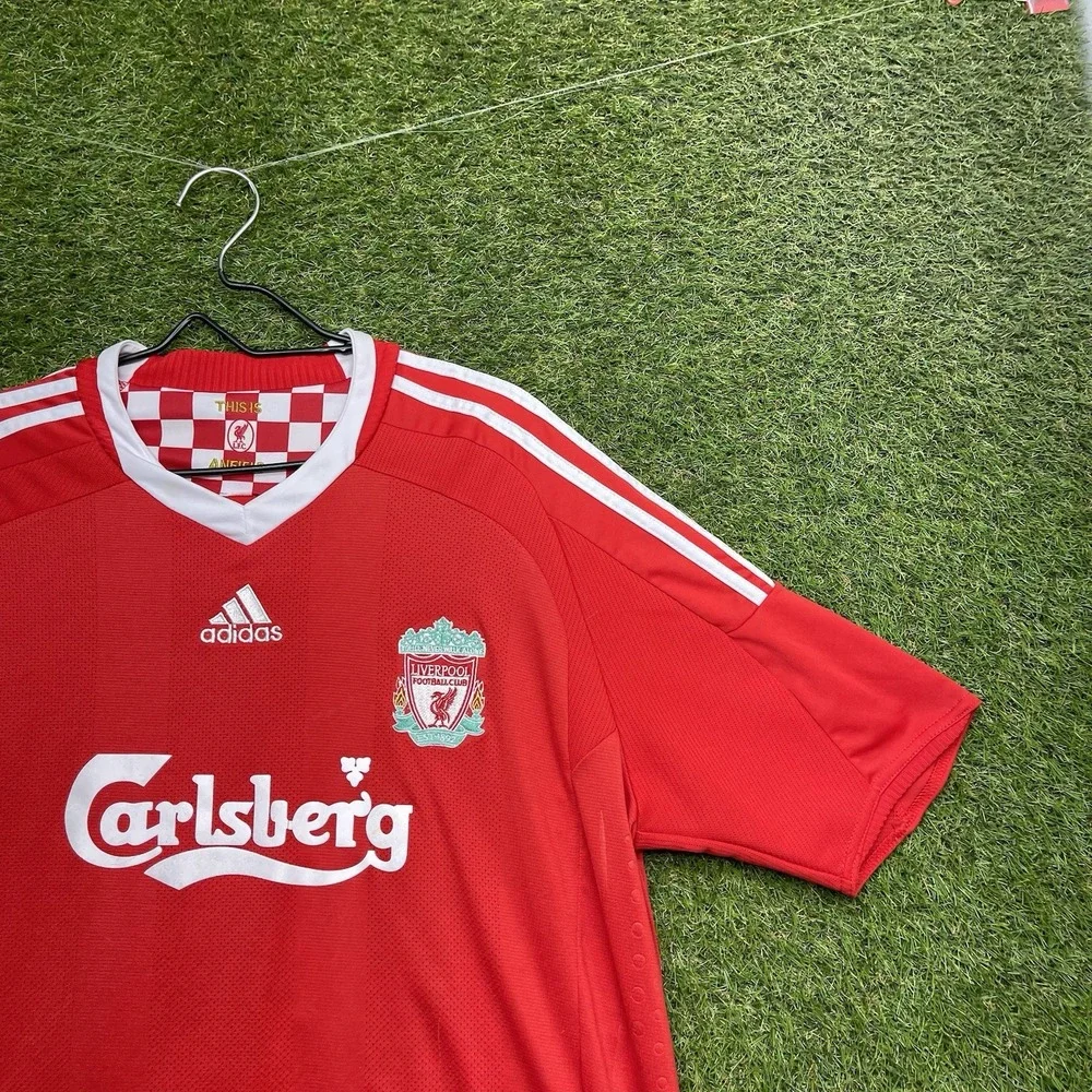 Adidas Authentic Liverpool Soccer Jersey Mens XL 2008/09 Gerrard #8 Red Sports